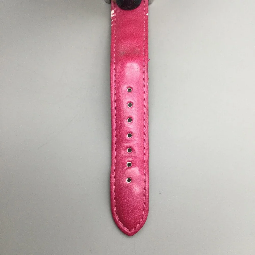 Disney Minnie Mouse Womens Watch 40mm MOP Dial Pink Leather MN1044 New Battery
